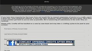 Comcast offers credits after Irma