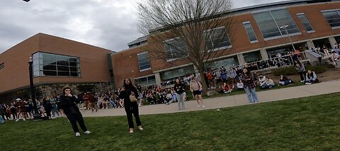 Univ of Connecticut: Long Haired Comedy Show Runner Helps Me Draw Massive Crowd, 120-150 Students, Crowd Remains Calm All Day, I Rebuke A Fake Missionary, One Young Woman Comes Under Tearful Conviction And I Gently Share The Gospel W/ Her, A Fantastic Day