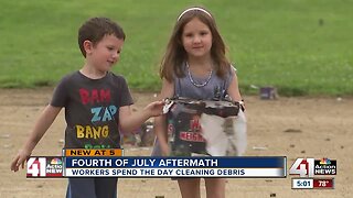 Neighbors clean up fireworks debris littering KC Parks