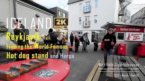 Iceland – Reykjavík Walk - Finding the Famous Hot Dog Stand and Harpa 2023 │ Part 96