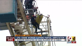 Fire department rescues construction worker from 300-foot crane
