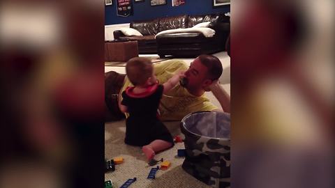 "Pacifiers Exchange Game: Dad VS Baby Girl"