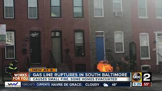 Gas line struck in South Baltimore