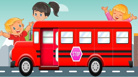 Wheels On The Bus Go Round and Round | Kindergarten Nursery Rhymes for Children