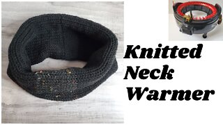 Knitted cowl on addi or Sentro with color change | How to graft a scarf | Knitting Machine Tutorial