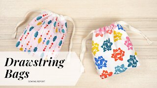 Easy DIY Drawstring Bags Tutorial | Reusable Gift Bags | Holiday Sew-Along