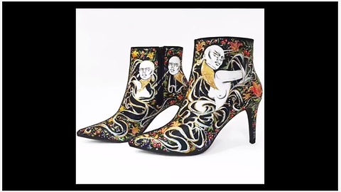 Time lapse documents amazing hand-painted boots