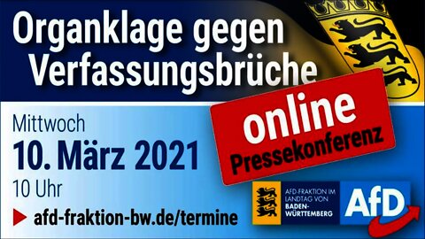 Organklage gegen Verfassungsbrüche der Landesregierung, AfD-Landtagsfraktion Baden-Württemberg