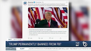 Fact or Fiction: Trump banned from Facebook
