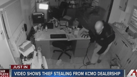 Video shows thief stealing from KCMO dealership