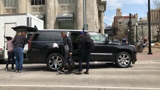 Sylvester Stallone arrives to TV series set in downtown Tulsa