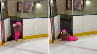 Little Girl Slips On Ice, Immediately Quits Her Lesson