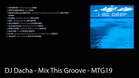 DJ Dacha - I Go Deep - MTG19 (Soulful Jazzy House Music DJ Mix)