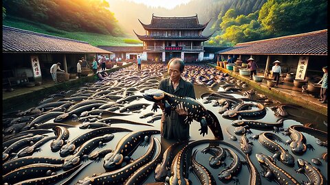 Giant Salamander Farming in China - Harvesting and Processin