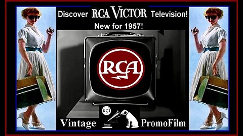 Original 1957 RCA Portable TV Commercial, CRT Television, RCA Victor TV History vacuum tubes