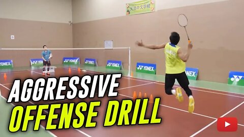 Badminton Aggressive Offense Drill - Coach Kowi Chandra (Subtitle Indonesia)