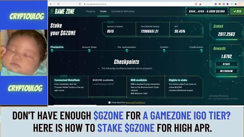 Don't Have Enough $GZONE For A Gamezone IGO Tier? Here Is How To Stake $GZONE For High APR.