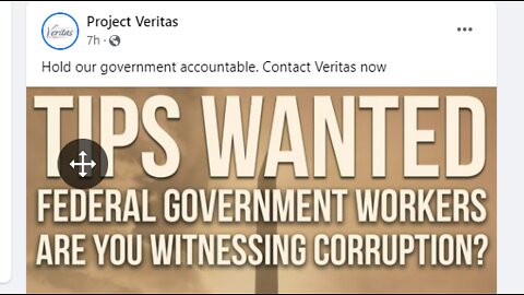 PROJECT VERITAS SEEKS GOV CORRUPTION TIPS-FOR 2.5 YRS PV CENSORED GOV PREVENTS ENVIR SOLUTIONS
