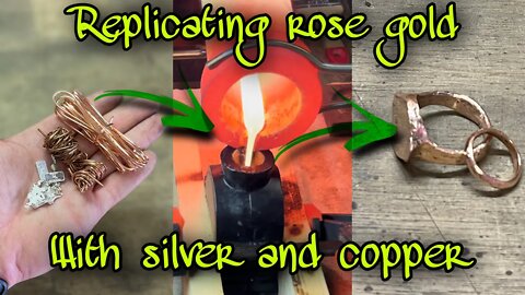 MIXING SILVER AND COPPER🤔 looks like ROSE GOLD!!#melting #casting #copper #smelting #rosegoldrings