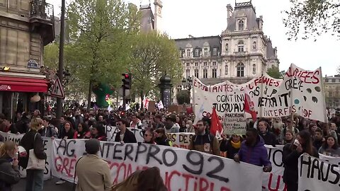 LIVE: Paris / France: Pension protests during cross-sector nationwide strike action - 20.04.2023