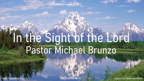 In the Sight of the Lord