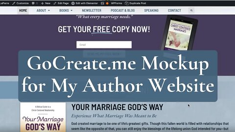 GoCreate.me Mockup for My Author Website