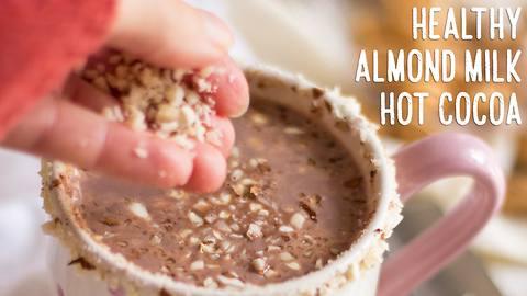 Healthy Almond Milk Hot Cocoa - Only 4 ingredients & ready in 5 minutes