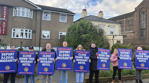 Britain First activists hold another flash protest outside Northfleet migrant hotel!