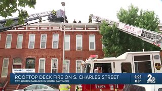 Multiple rooftops catch fire on Charles Street