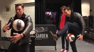 Hugh Jackman Shows Off Crazy Basketball Skills with Harlem Globetrotters!
