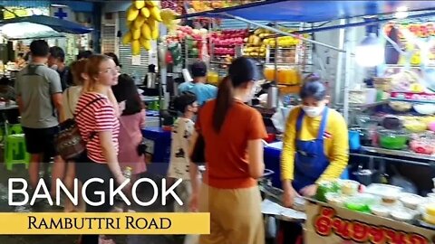 Walking in Ram Buttri Road or Soi Ram Buttri Bangkok 4K