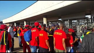 Madikizela-Mandela casket arrives at Orlando Stadium (N3a)