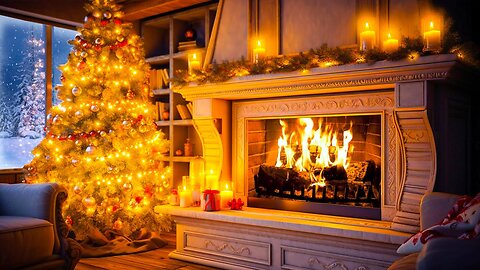 Cozy Fireplace Sleep Music - Christmas Music That Will Make You Fall Asleep - Peaceful Evening