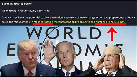 WEF Davos 2024 Itinerary, Mass Extinction War Against Humanity Insanity. United Uprising