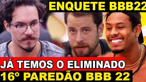 ENQUETE REVELA QUEM VAI SAIR DO BBB 22 ENTRE PAULO ANDRÉ, GUSTAVO E ELIEZER NO 16º PAREDÃO