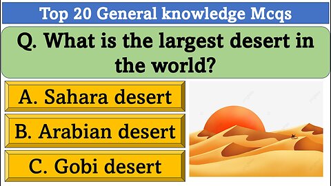 Top 20 General knowledge mcqs || 20 GK Questions ans Answers| Important 20 GK Questions And Answers