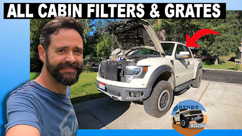 How To Clean Fresh Air Grate on Ford Raptor-F150 [Bonus Cabin Air Filter Replacement!]