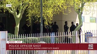 Officer shot in north Phoenix, suspect search underway