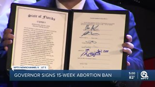 Florida's governor signs controversial 15-week abortion ban into law