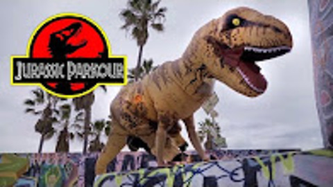 Jurassic Parkour: T-Rex does flips at Venice Beach