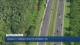 Deadly crash shuts down I-75 southbound at Bruce B. Downs Thursday morning