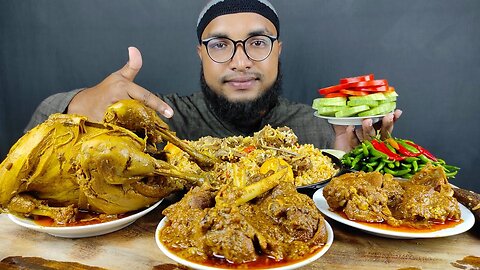 WHOLE CHICKEN ROAST AND SPICY MUTTON CURRY WITH MUTTON BIRYANI, EATING SHOW, ASAMR MUKBANG