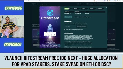 Vlaunch Ritestream Free IDO Next - Huge Allocation For Vpad Stakers. Stake $VPAD On ETH Or Bsc?