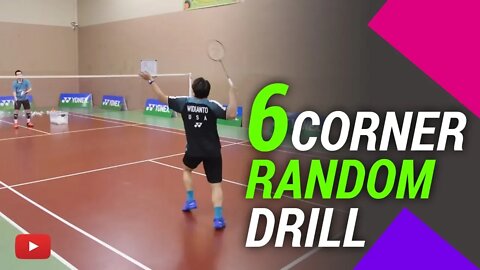 Badminton 6 Corner Random Drill for Speed and Reaction - Coach Kowi Chandra (Subtitle Indonesia)
