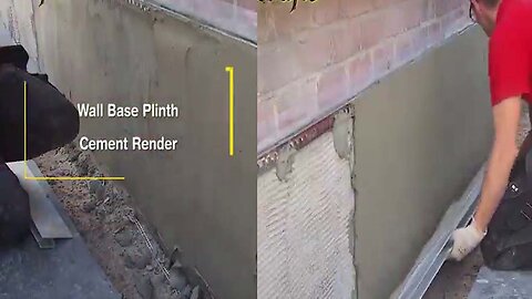 Amazing Construction wall base plinth cement rendering Sand To The Foot Step By Step Time lapse