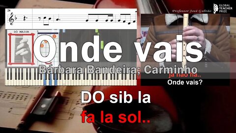 Onde vais Barbara Bandeira Carminho Letra Cifra Flauta Acordes Guitarra Piano Educação Musical JG