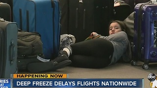 Deep freeze delays flights nationwide