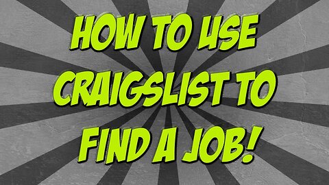 How To Use Craigslist To Find A Job