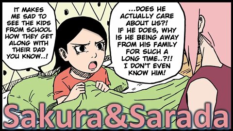 When will he be back home? Part 1 - Sakura and Sarada [SakuSara] Doujinshi [English] [HD]