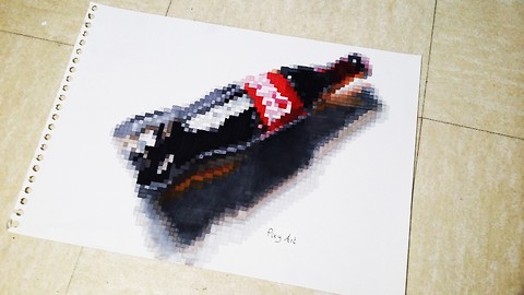 Realistic Coca Cola Bottle Drawing with Pixels!